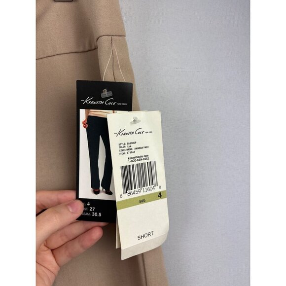 Women’s Kenneth Cole Size 4 Khaki Slacks with Fake Back Pockets - Picture 6 of 7